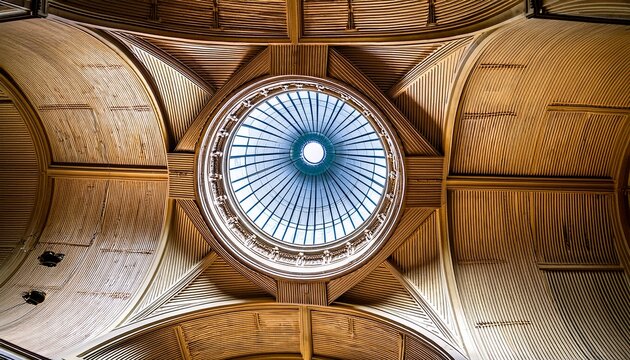 coffered dome interior with central oculus viewed from below