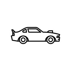 Muscle car outline icon. Muscle car black line illustration.