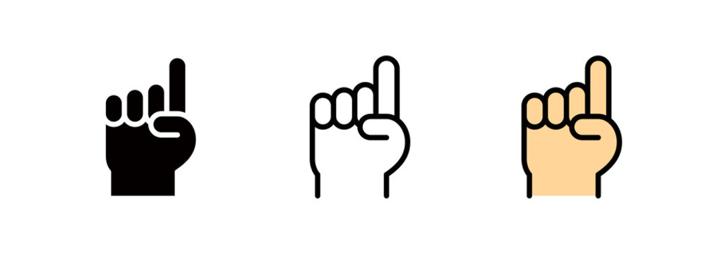 Hand icon indicating points or checks, pointing