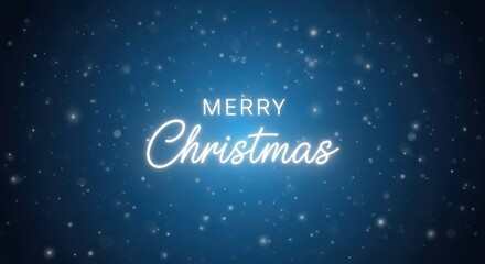 Merry christmas festive greeting with glowing snow.