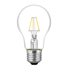 Light Bulb With Clear Glass Design Showcasing LED Filament Technology for Bright Illumination