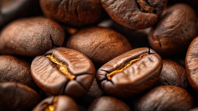 High-Quality Close-Up of Freshly Roasted Coffee Beans for Coffee Lovers and Baristas