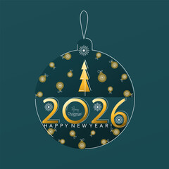 Christmas toy. New Years ball. Card design with a decorative Christmas tree toy with snowflakes 