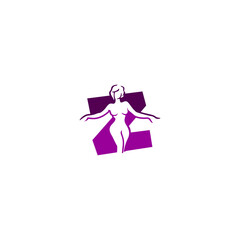 A graceful yoga woman letter logo featuring a flexible fitness pose shaped into an alphabet form, designed with elegant lines, modern style, and strong identity for wellness branding.