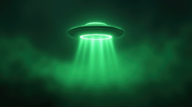 UFO green light isolated. Stock Illustration 
