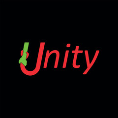 letter u unity text logo design vector format