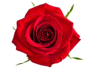 single red rose isolated on a transparent or white background, png