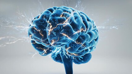 Abstract illustration of electric brain activity and neural network concept - Powered by Adobe