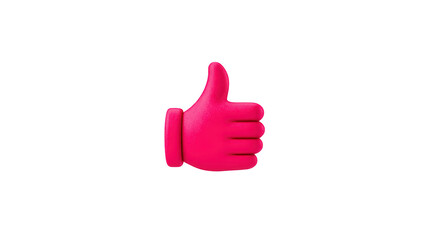 Thumb up hand gesture approval pink 3D icon positive symbol isolated pink 3D hand giving thumbs up gesture symbolizing approval and positivity isolated transparent background cheerful and modern
