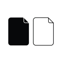 Document icons, black and white, isolated on white background, representing files, information, data, and paperwork