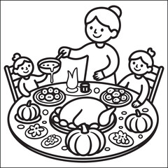 Cozy girls with bold black and white coloring pages