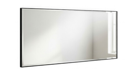 Obraz premium A simple square mirror reflecting light isolated on transparent background