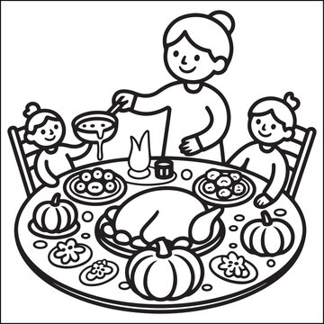 Cozy girls with bold black and white coloring pages