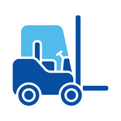 Forklift Icons In Blue Style, Vector Illustration 