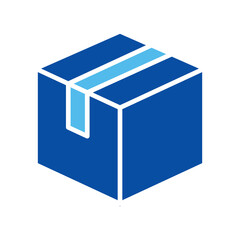 Parcel Icons In Blue Style, Vector Illustration 