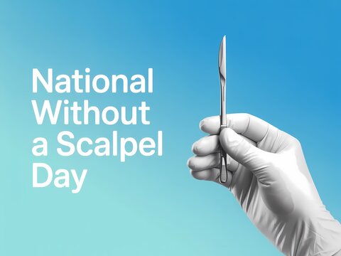 Celebrating national without a scalpel day with a medical professional holding a syringe - Powered by Adobe