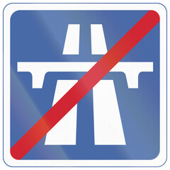 Road sign used in India - End of expressway