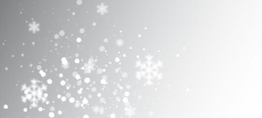 Winter background with beautiful fir branch and falling snow. Template for Christmas and New Year cards and banners. Copy spacerain drops on the window