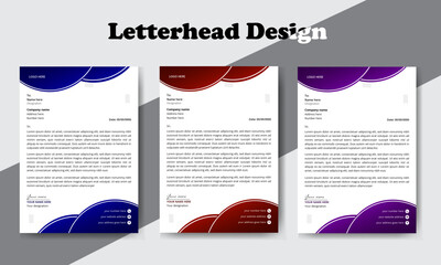 Minimal Letterhead Vector Template – Company Letterhead Design with Flat Layout	
