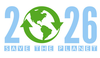 Save the planet 2026 symbol icon	