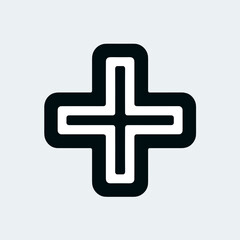 Fototapeta premium Plus sign illustration with minimalist design and bold style, copy space