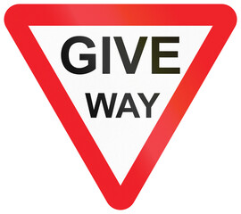 Fototapeta premium Road sign used in India - Give way