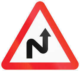 Road sign used in India - Right reverse bend