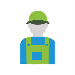 Eco worker in green uniform