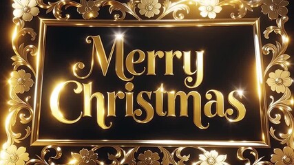 Timeless Wishes — Vintage Golden Frame with Merry Christmas Text, Elegant Holiday Greeting, Classic Festive Design