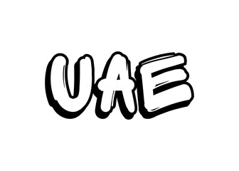 UAE graffiti word vector font
Vector font word on a white background