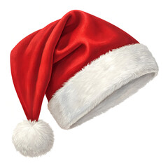 Santa Claus winter hat on transparent background apparel graphic element