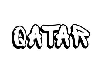 Qatar graffiti word vector font
Vector font word on a white background