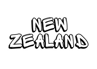New Zealand graffiti word vector font
Vector font word on a white background