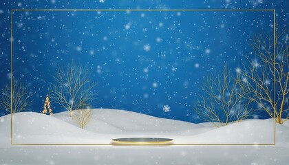 Winter wonderland scene with snowfall serene landscape digital artwork magical environment close-up view holiday concept for festive celebrations