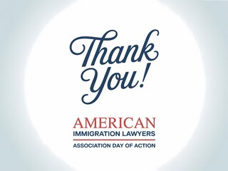 American immigration lawyers association expresses gratitude with a stylish thank you message
