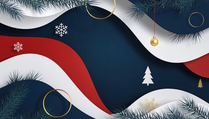 Festive holiday decoration elements winter wonderland digital artwork modern design colorful background creative concept for seasonal cheer