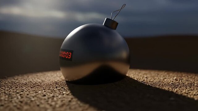 A bomb with a timer counting down, symbolizing imminent danger and urgency.