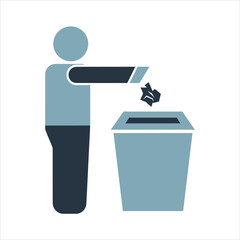 Person disposing trash responsibly