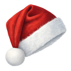 Santa hat illustration for winter holidays celebration, red santa claus hat
