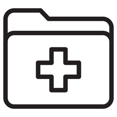Medical Records Folder Icon Healthcare Patient Information Hospital Data Clinic Documents Health Plus Symbol Medicine
