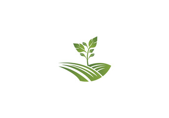 Agriculture and Farming Field Logo  PNG , Eco-Friendly Plant icon, Farm Field logo for Nature Brands Transparent Background