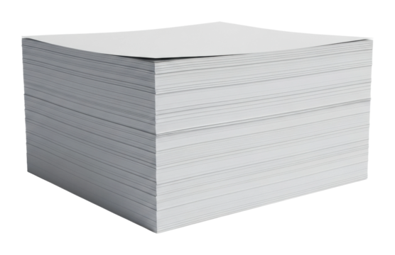 Stacked blank sheets of paper office product