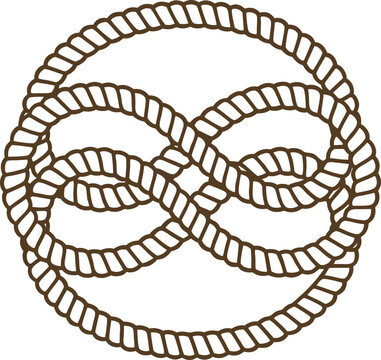 Intricate infinity knot rope circle symbol decorative looped cord emblem for unity and continuity design