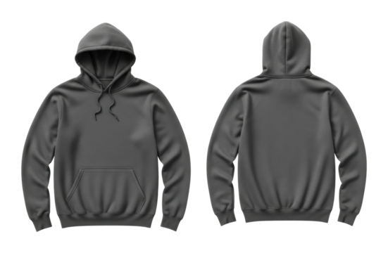 Stylish gray hoodie display environment apparel