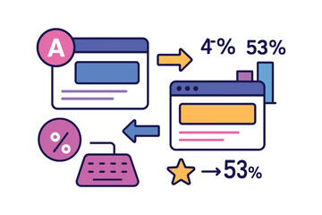 A b testing and conversion rate optimization concept with data visualization