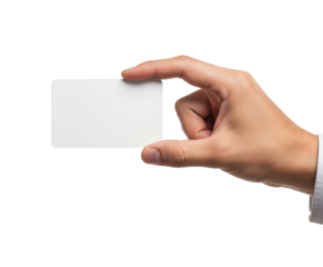 Hand holding blank card minimalist