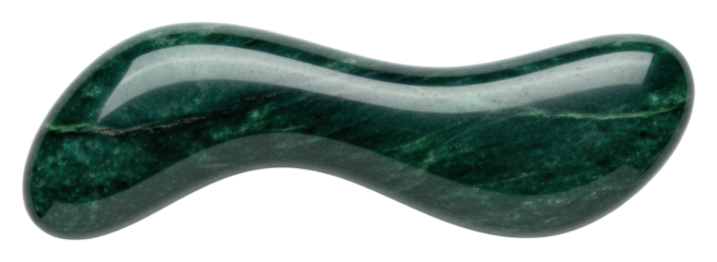 Unique green stone abstract sculpture natural view