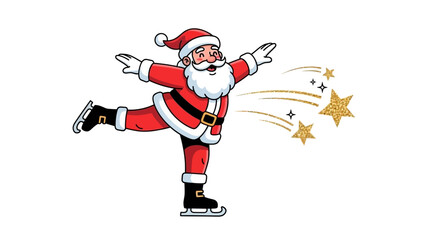 Santa Claus Ice Skating with Stars - Festive Holiday Fun