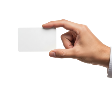 Hand holding blank card minimalist