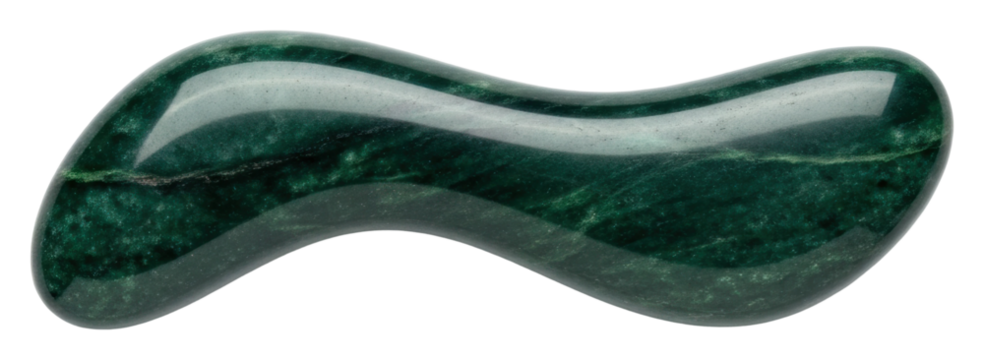 Unique green stone abstract sculpture natural view